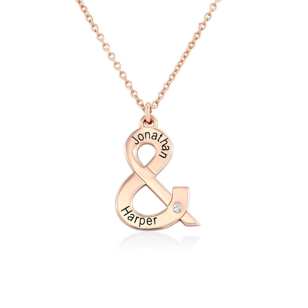 & Sign Custom Necklace in Rose Gold Plating with Diamond product photo