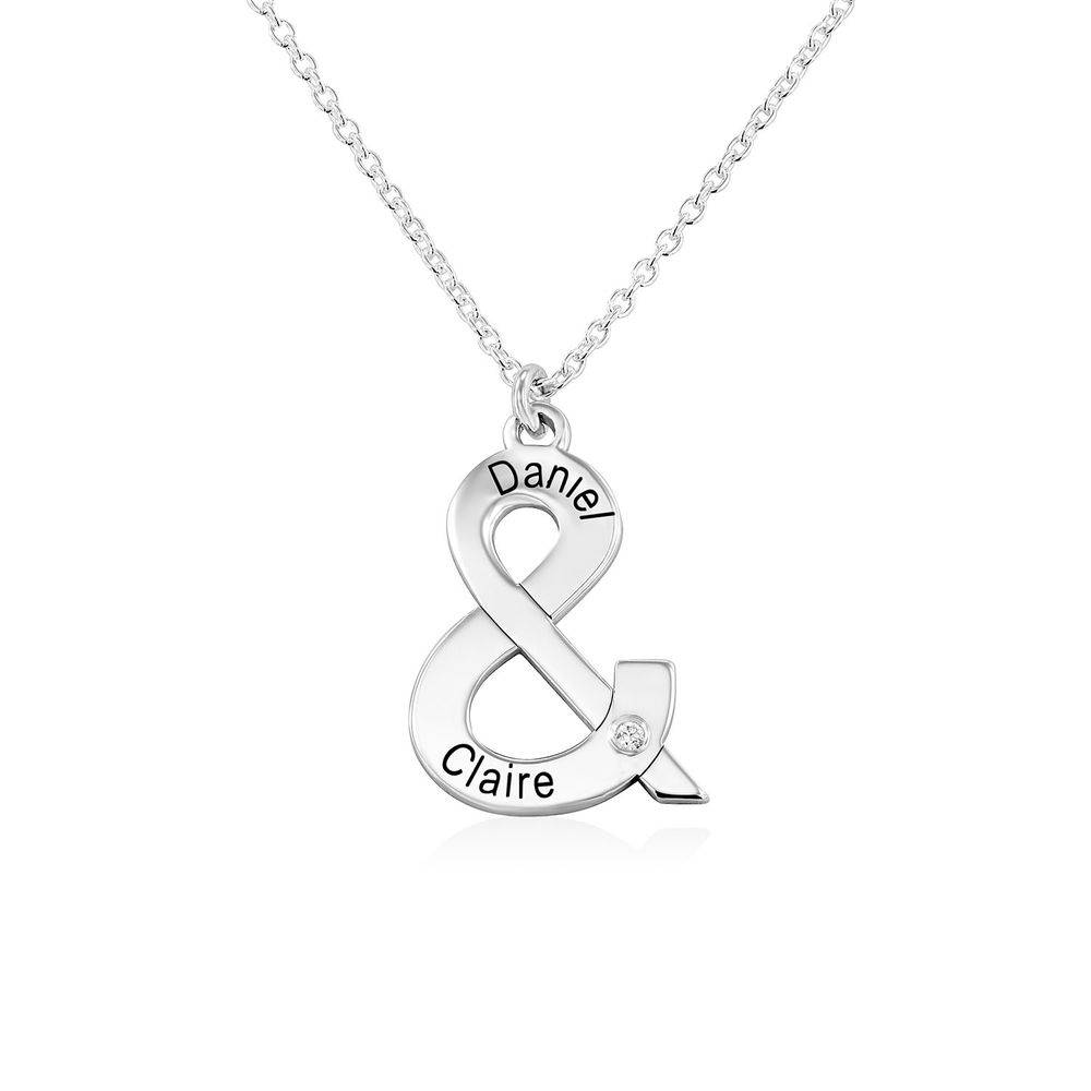 & Sign Custom Necklace in Sterling Silver with Diamond product photo