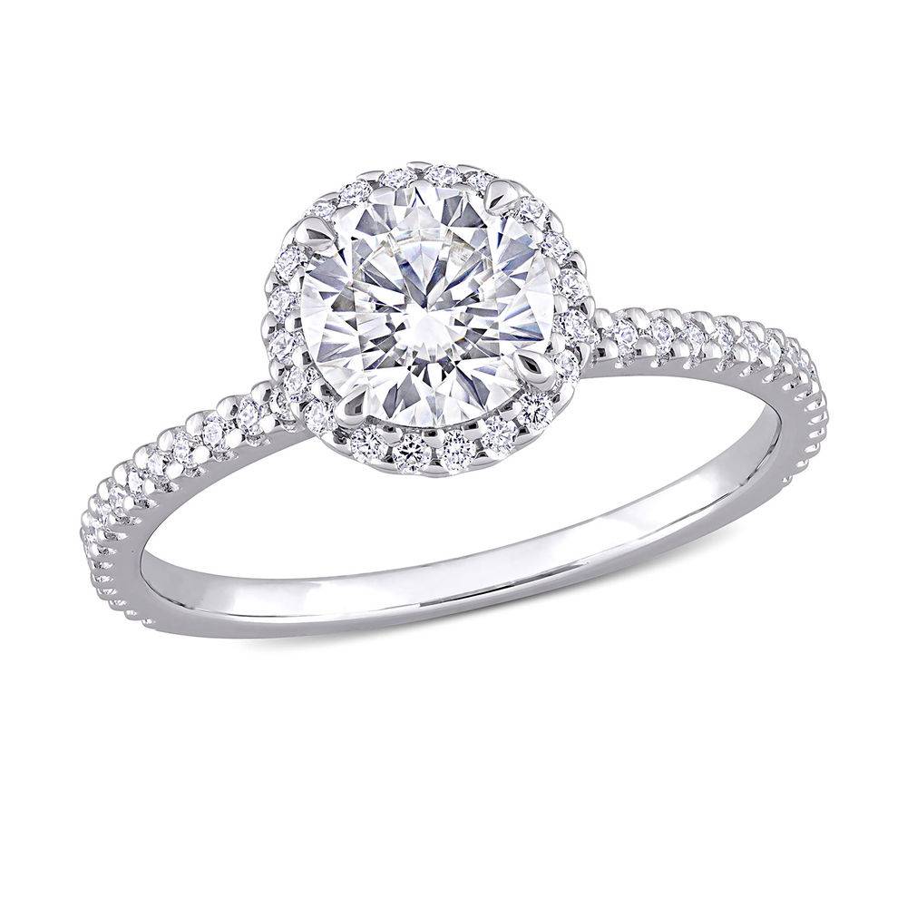 1 1/4 C.T T.G.W. Moissanite Round-cut Ring Sterling Silver product photo