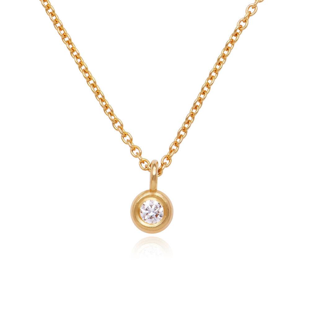 0,10 ct Solitaire Diamant Halskette - 750er vergoldetes Silber Produktfoto