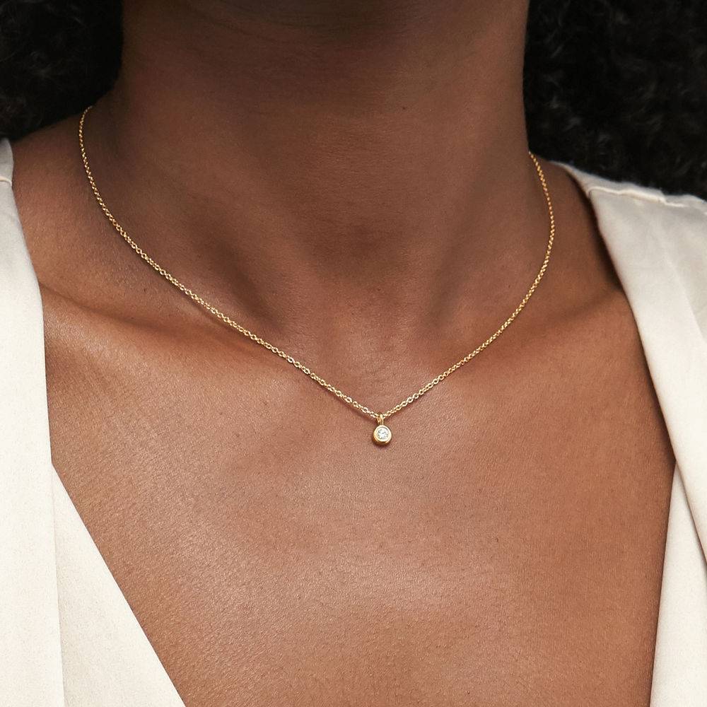 Solitaire Diamond Necklace with 0.10ct Diamond in 18ct Gold Plating-6 product photo