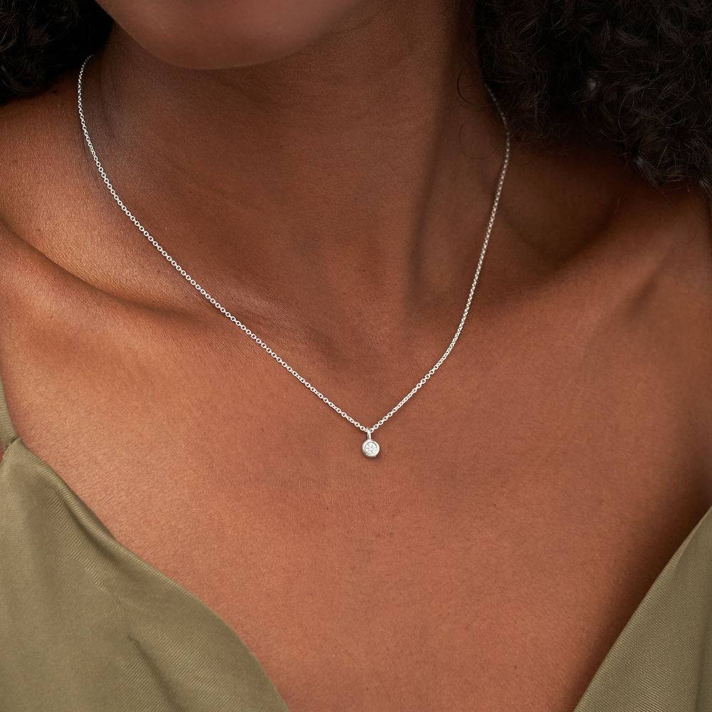 1/10 CT. T.W Lab – Created Solitaire Diamond Necklace in Sterling Silver-1 product photo