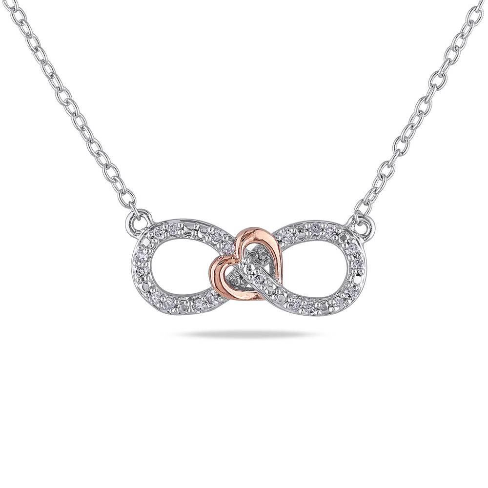 1/10 CT. T.W. Diamond Infinity Necklace Pendant in Sterling Silver product photo