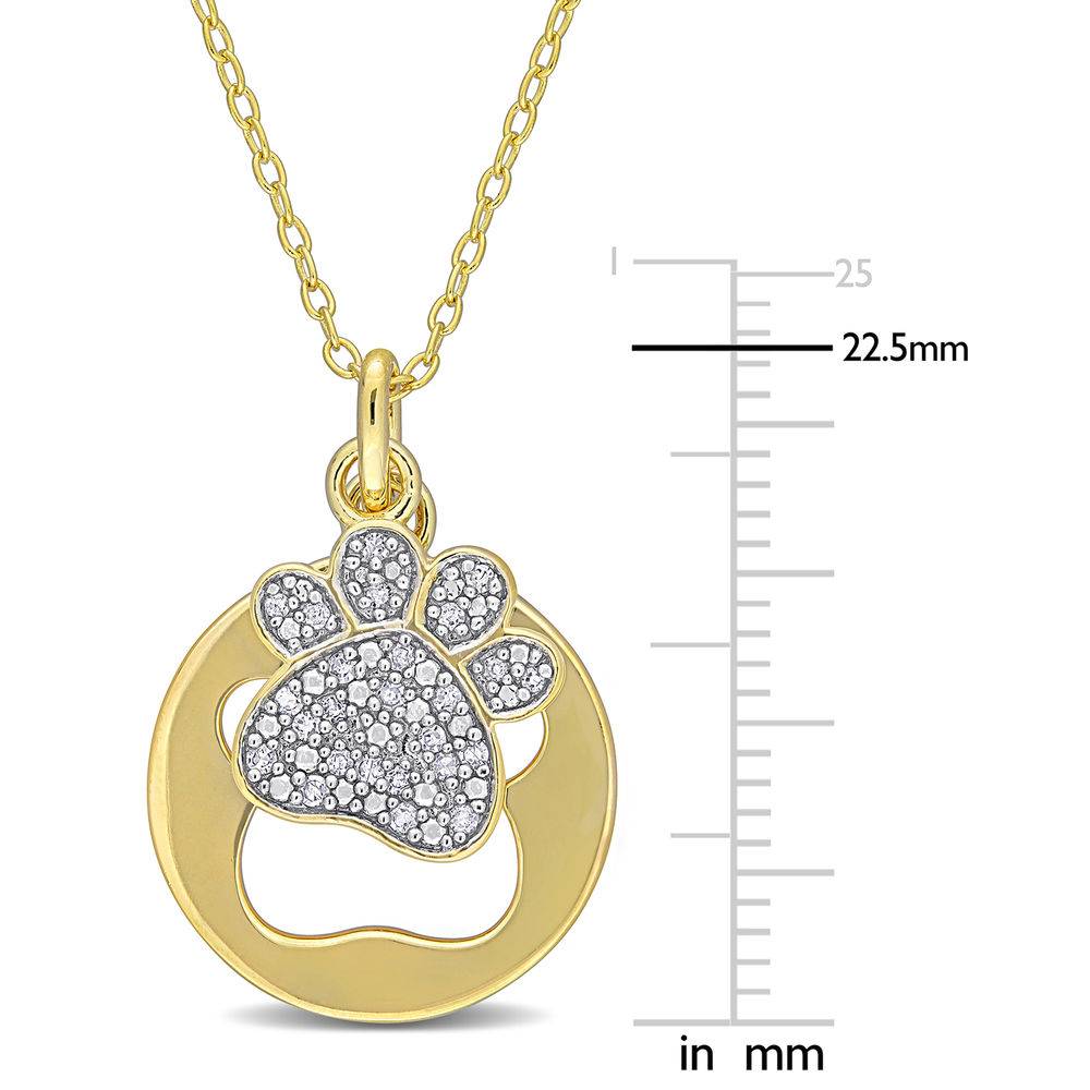 1/10 CT. T.W. Diamond Paw Necklace in Gold Plated Sterling Silver product photo