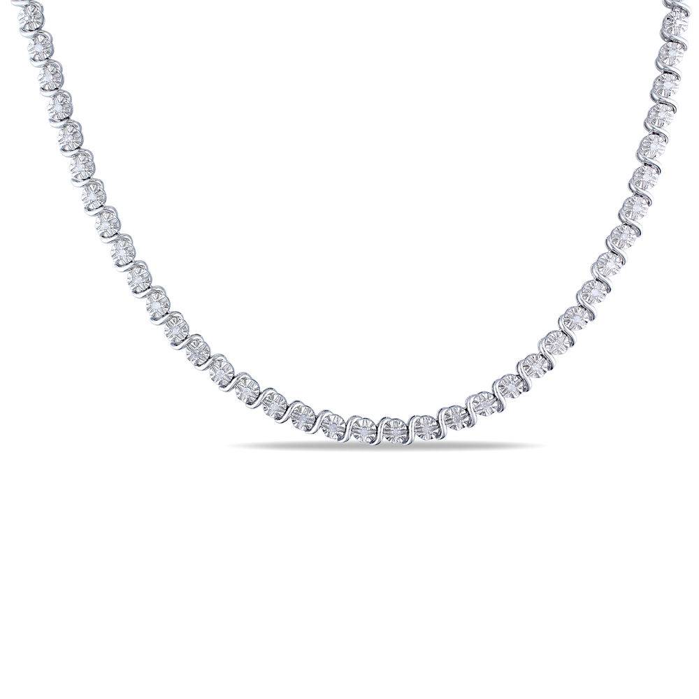 Lab Diamond Tennis Necklace in Sterling Silver product photo