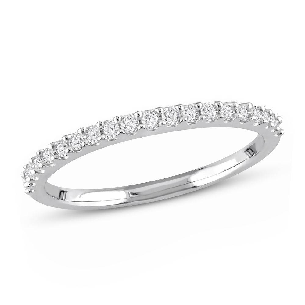 1/5 C.T T.W. Diamond Semi-Eternity Ring in 10K White Gold product photo
