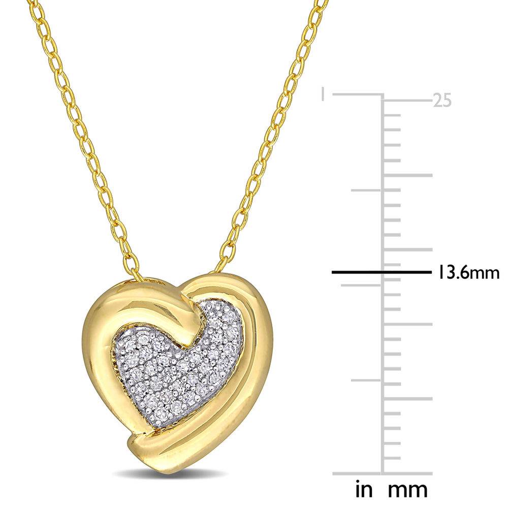 Lab Grown Diamond Heart Necklace in Gold Plated Sterling Silver-3 product photo