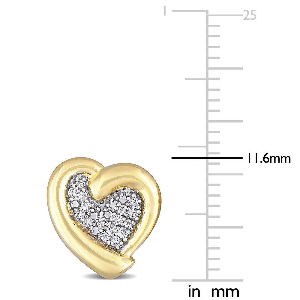 1/6 CT. T.W. Diamond Heart Stud Earrings in Gold Plated Sterling Silver-4 product photo