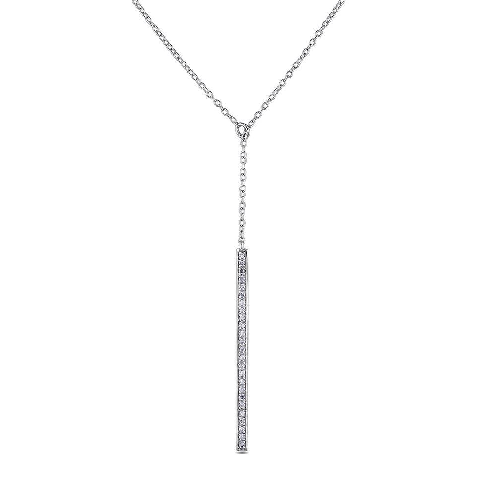 Lariat Necklace with Lab Grown Diamonds in Sterling Silver product photo