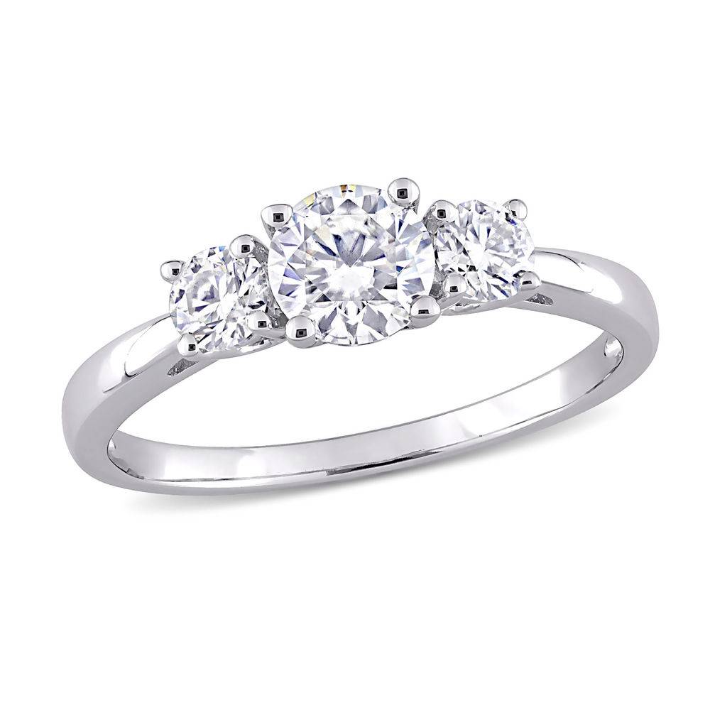 1 C.T T.G.W. Moissanite 3-stone Ring in Sterling Silver-5 product photo