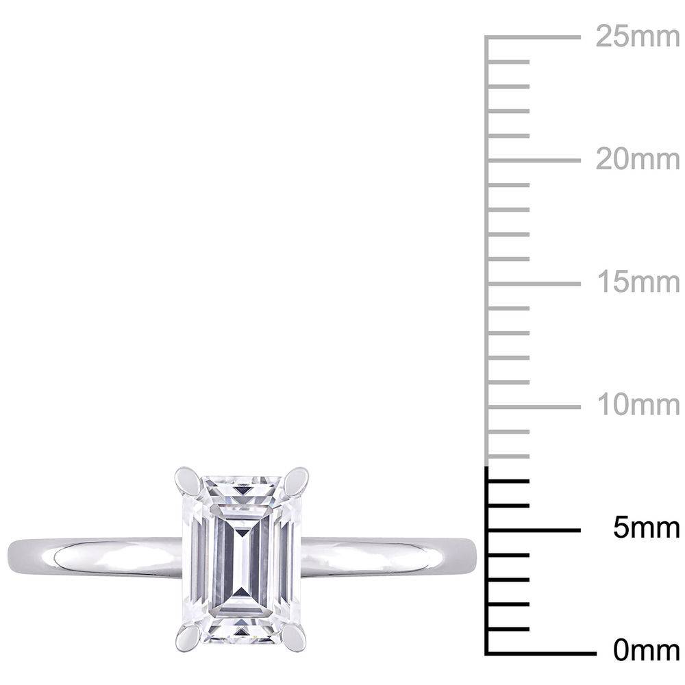 1 C.T T.G.W. Moissanite Octagon-cut Ring in Sterling Silver-5 product photo
