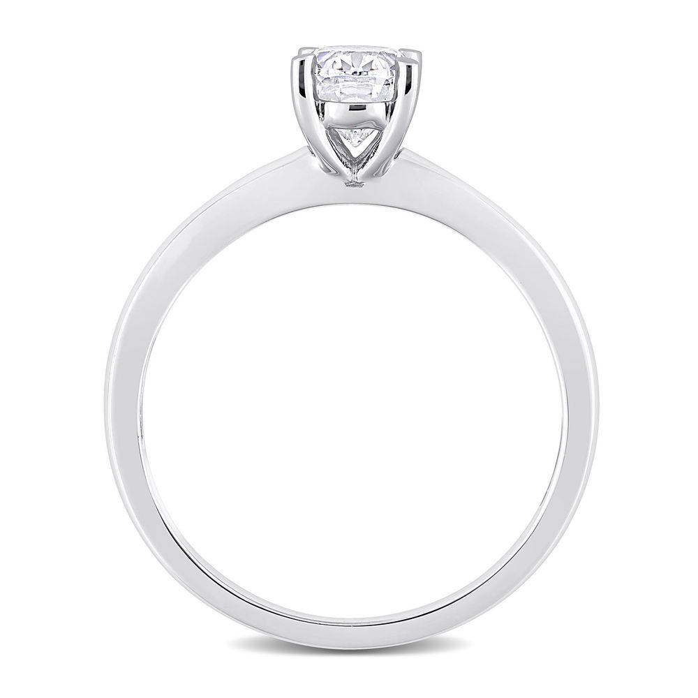 1 C.T T.G.W. Moissanite Oval-cut Ring in Sterling Silver-3 product photo