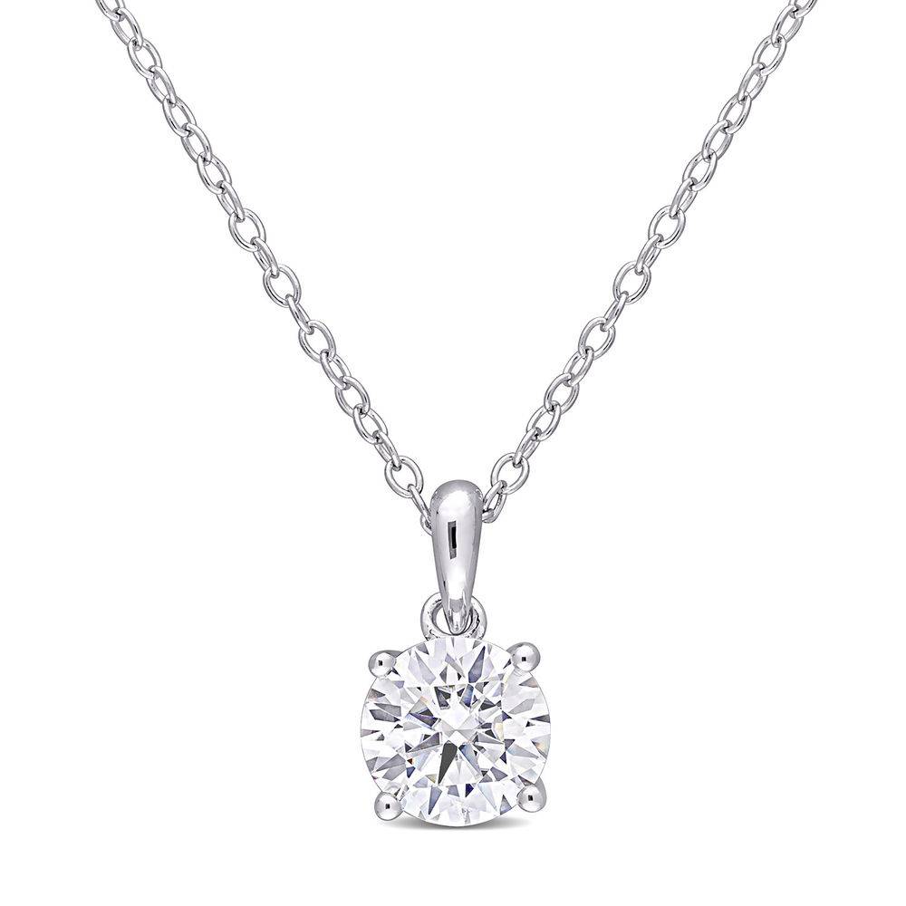 1 C.T T.G.W. Moissanite Solitaire Pendant in Sterling Silver product photo