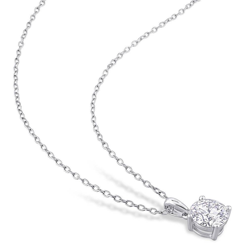 1CT Moissanite Solitaire Pendant Necklace in Sterling Silver-5 product photo
