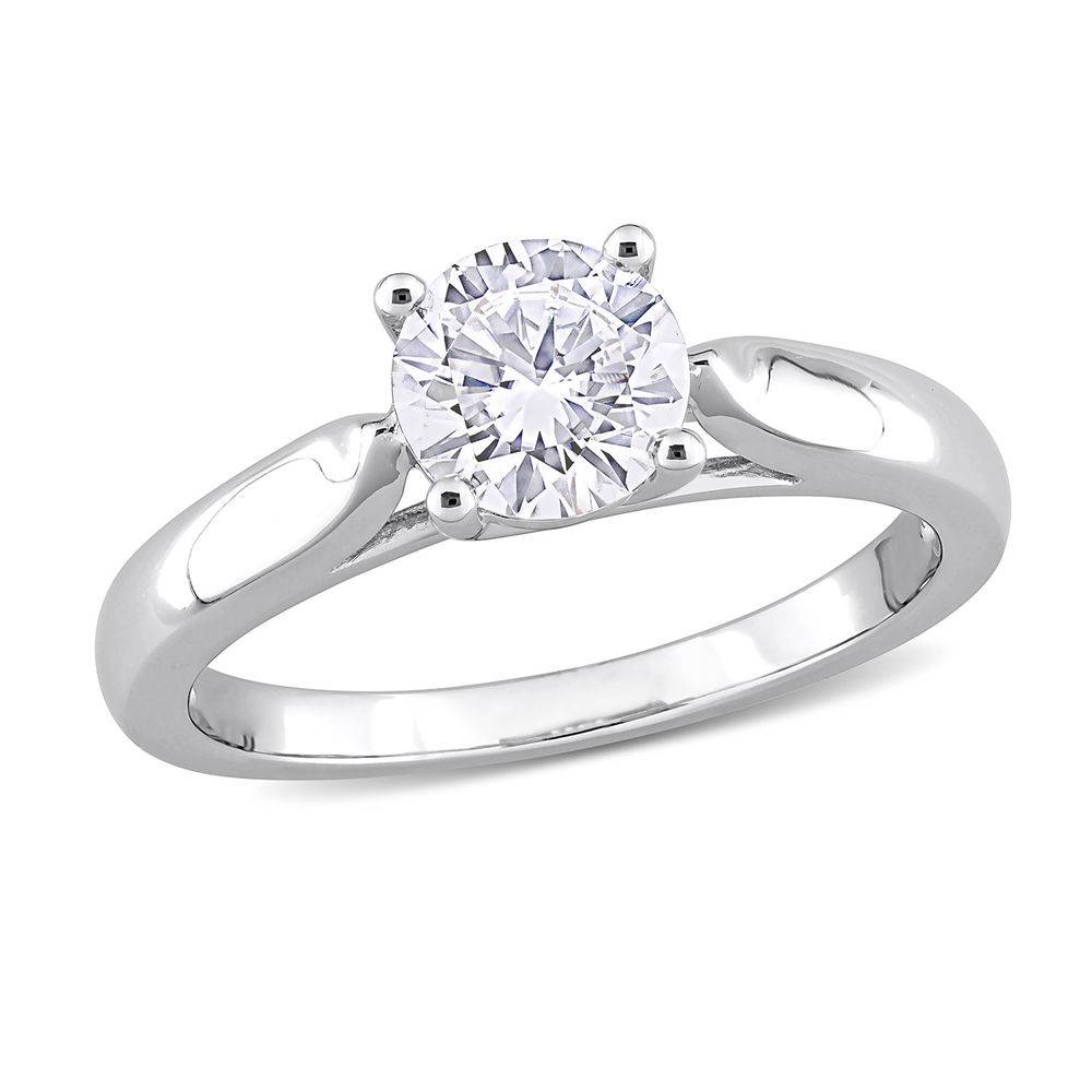 1 C.T T.G.W. Moissanite Solitaire Ring Sterling Silver product photo