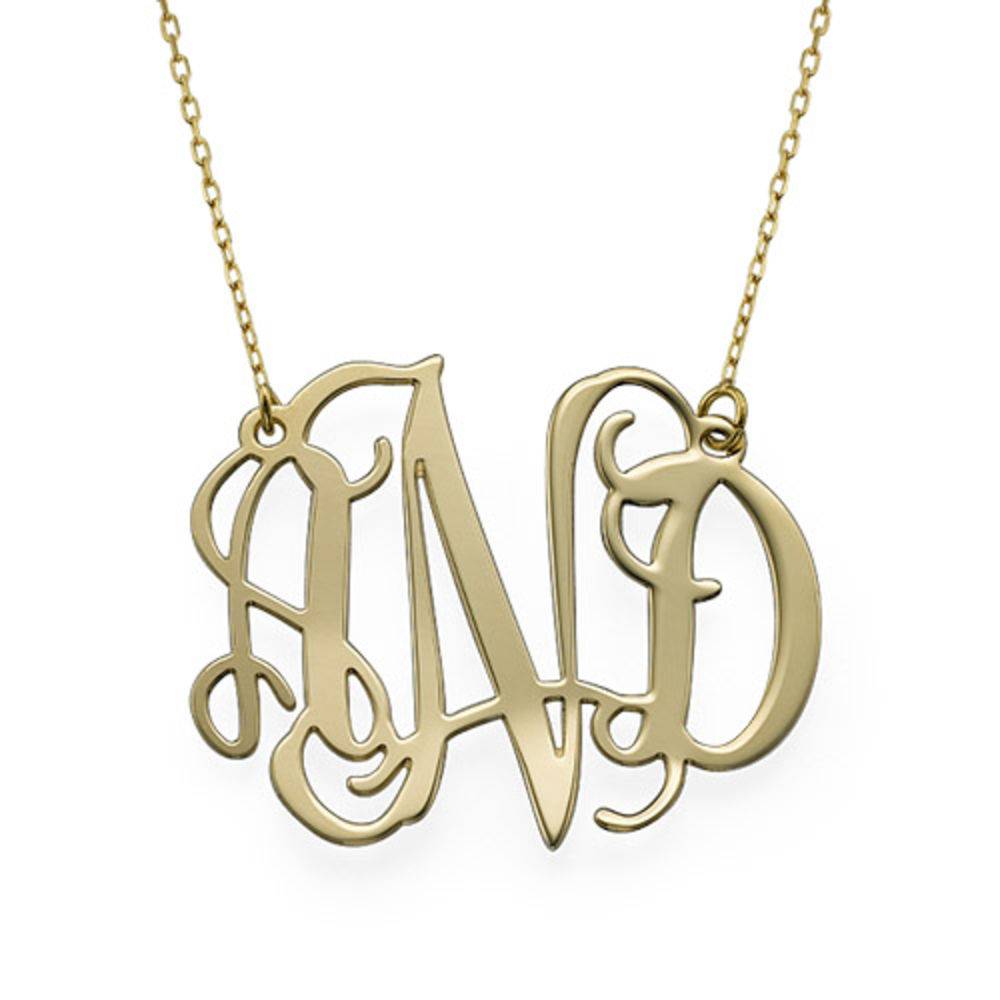 Celebrity Monogram Initials Necklace in 10k Gold product photo