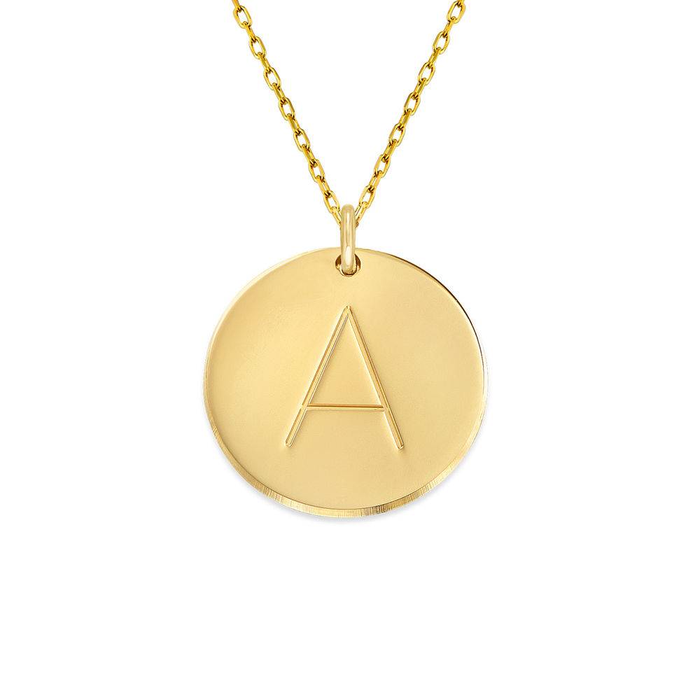 Initial Disk Charm Necklace - 10ct Gold product photo
