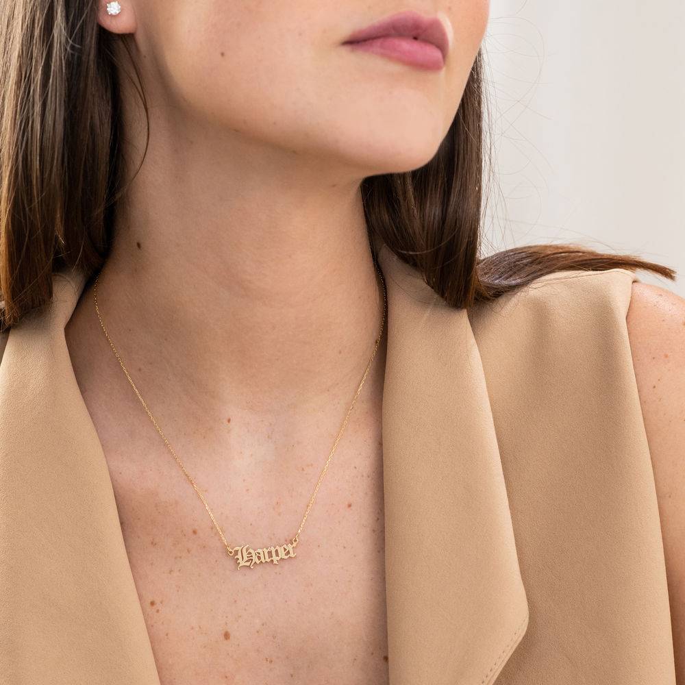 10k Gold Old English Name Necklace product photo