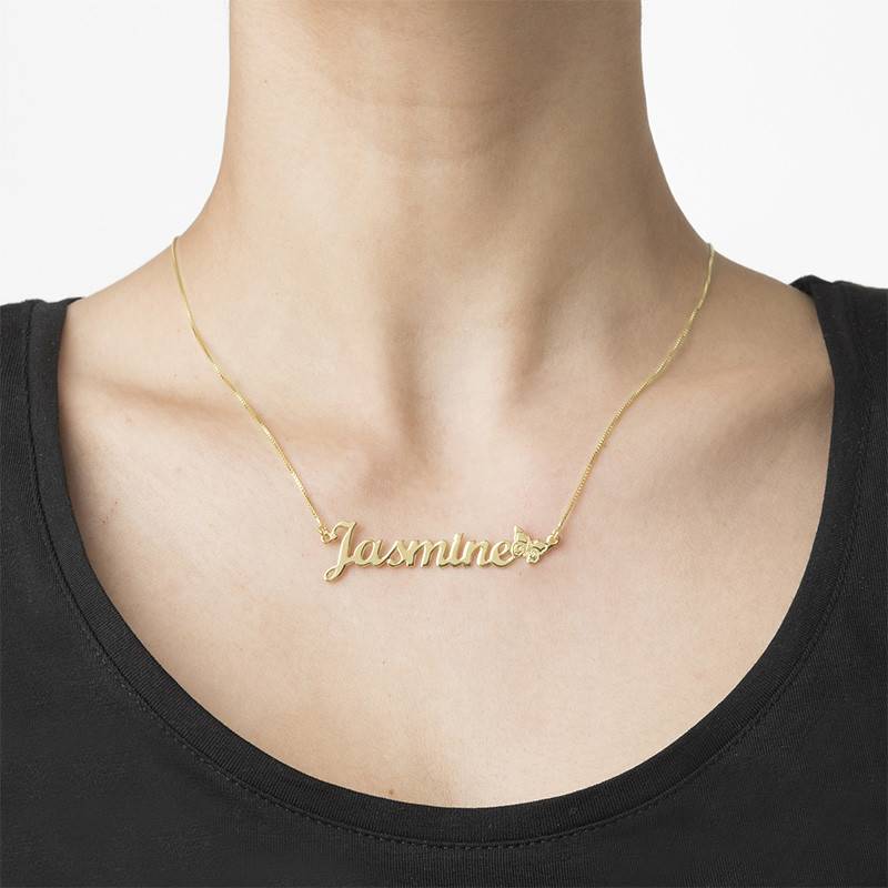 Butterfly Name Necklace in 10ct Gold-2 product photo