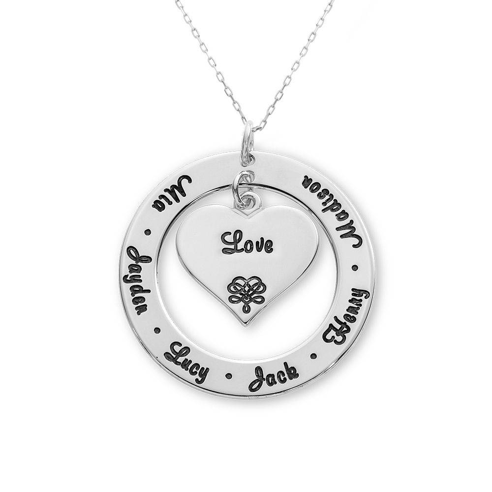 Grandmother / Mother Necklace with Names in 10ct White Gold product photo