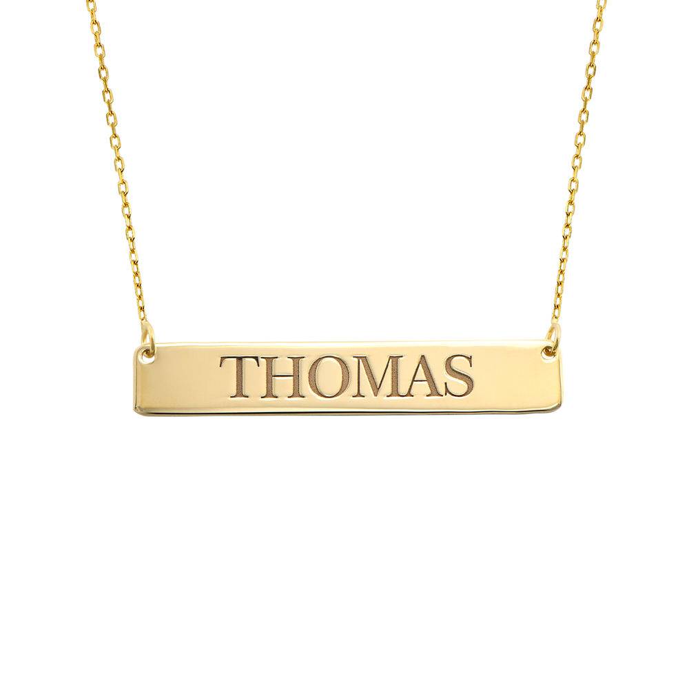 Engraved Bar Necklace in 10ct Gold-4 product photo