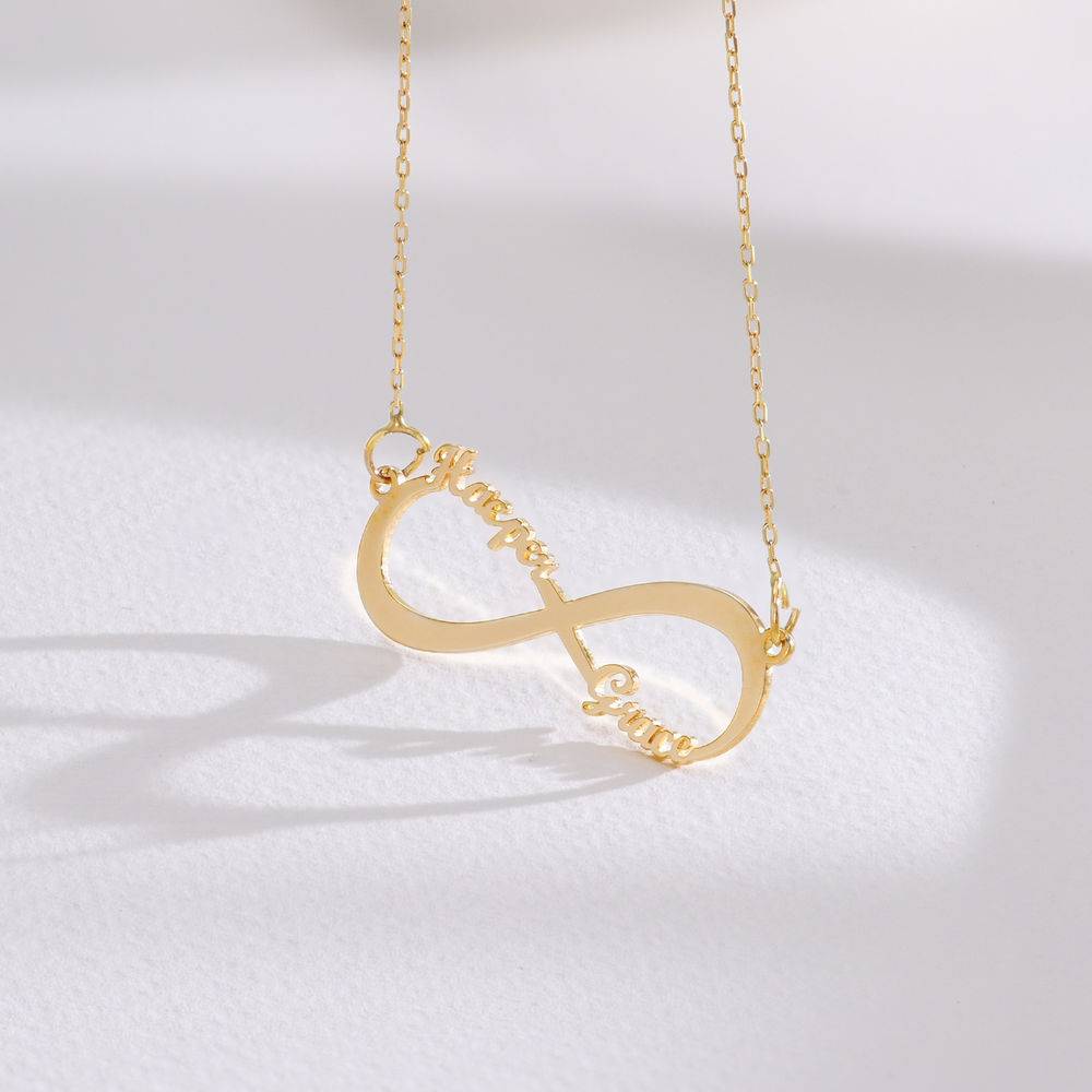 Infinity halskæde med navn i 10 karat guld-3 produkt billede