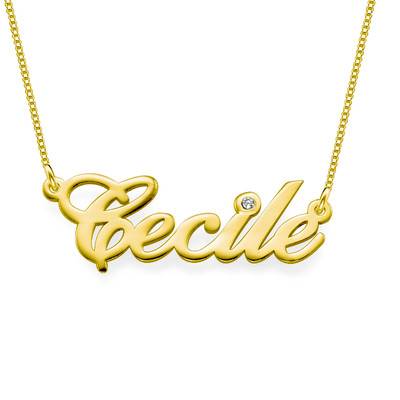Name Necklace with Diamond in 14ct Gold product photo