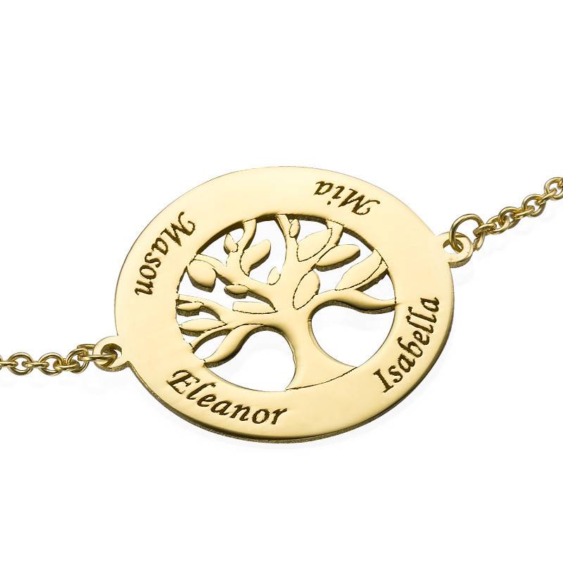 14ct Gold Family Tree Bracelet with Engraving product photo
