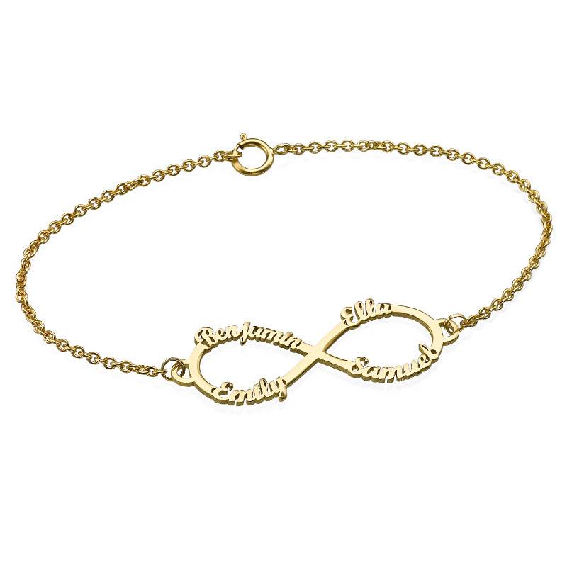 Infinity 4 Names Bracelet in 14ct Gold-1 product photo