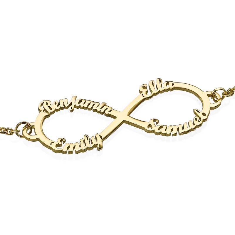 Infinity 4 Names Bracelet in 14ct Gold-2 product photo