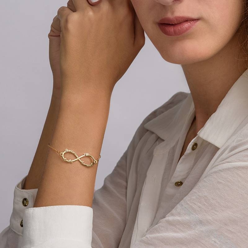 Infinity 4 Names Bracelet in 14ct Gold-4 product photo