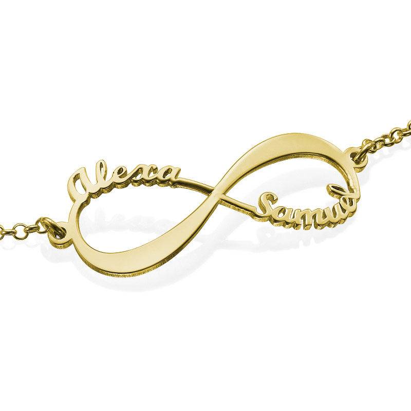 14ct Gold Infinity Bracelet with Names product photo