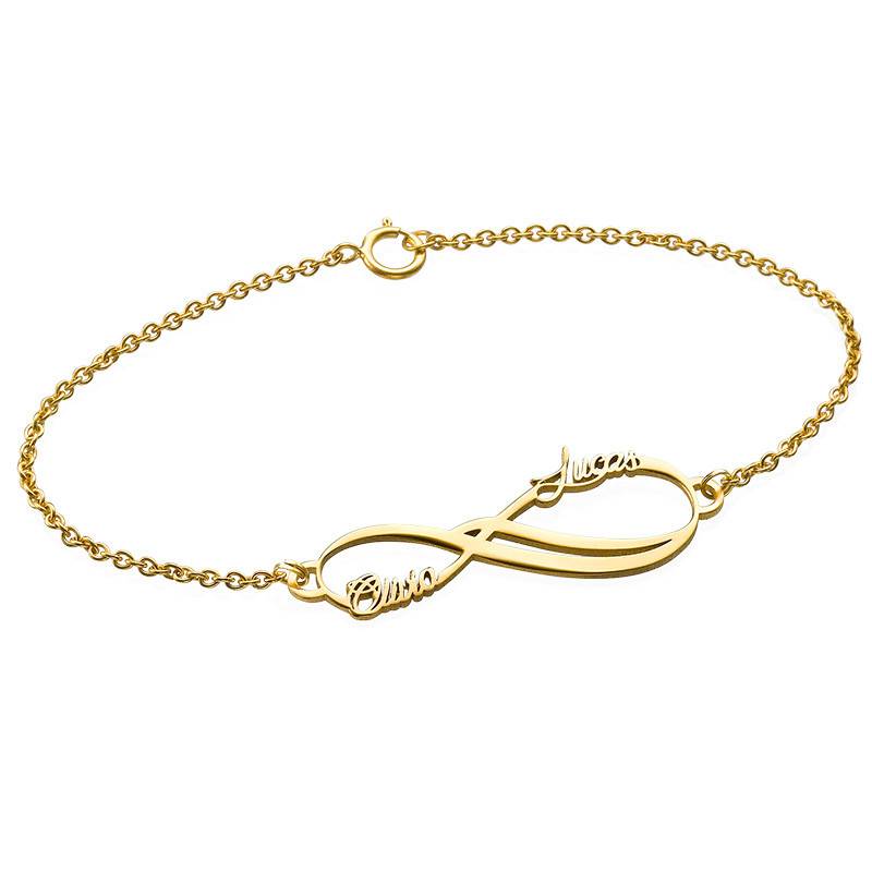 14ct Solid Gold Infinity 2 Names Bracelet-1 product photo