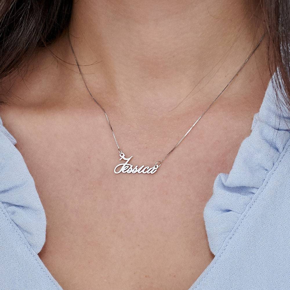 14ct Tiny White Gold Name Necklace-4 product photo