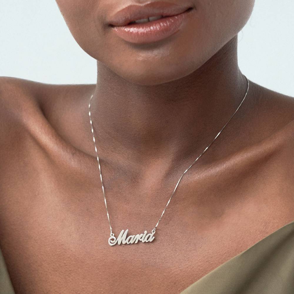 14k Wit Goud "Carrie" Stijl Naam Ketting-1 Productfoto