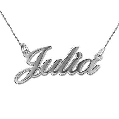 Classic Name Necklace with Twist Chain in 14ct White Gold product photo
