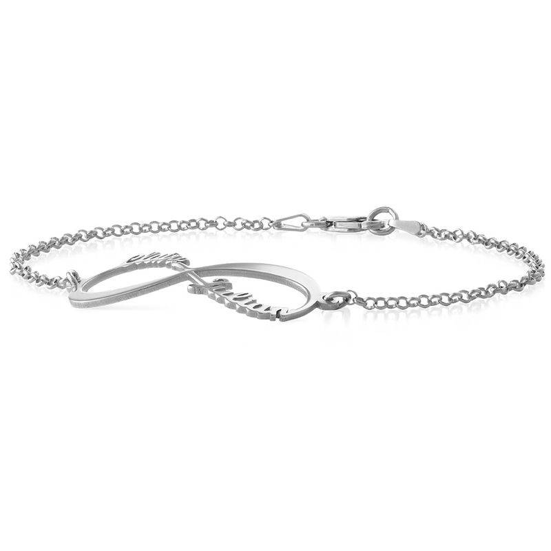 Infinity Bracelet with Names in 14ct White Gold-3 product photo
