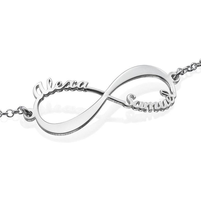 14ct White Gold Infinity Bracelet with Names product photo