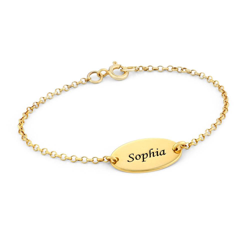 18ct Gold-Plated Silver Personalised Baby Bracelet product photo