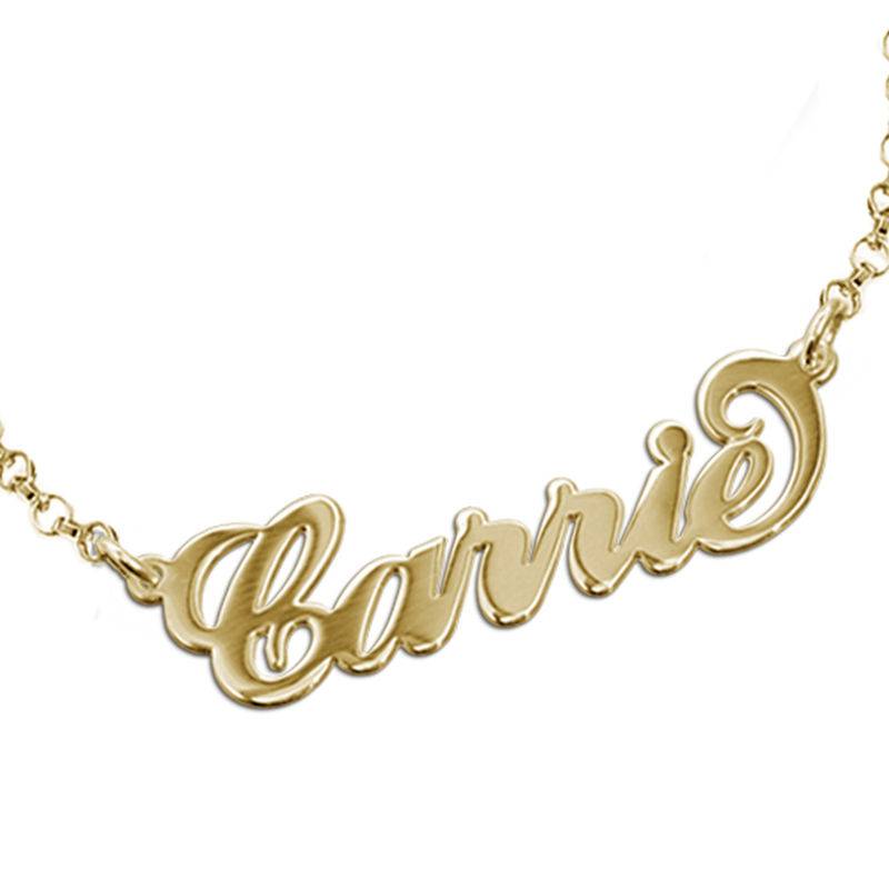 18ct Gold-Plated Silver "Carrie" Name Bracelet-3 product photo