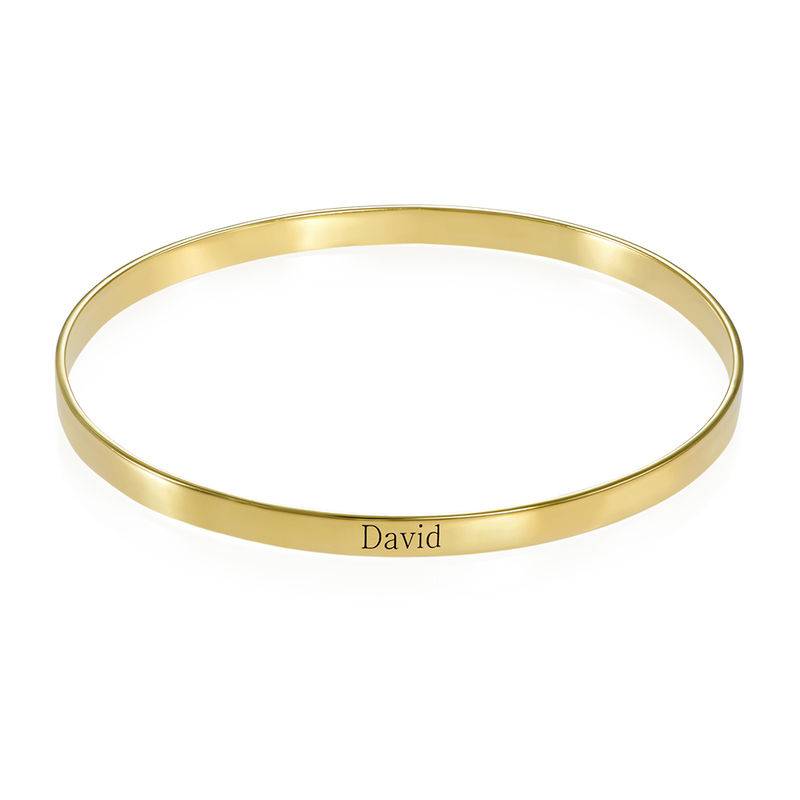18ct Gold-Plated Engraved Bangle Bracelet-3 product photo