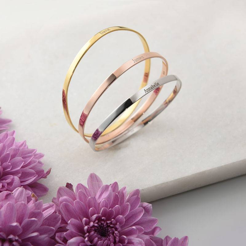 18ct Gold-Plated Engraved Infinite Love Bracelet product photo