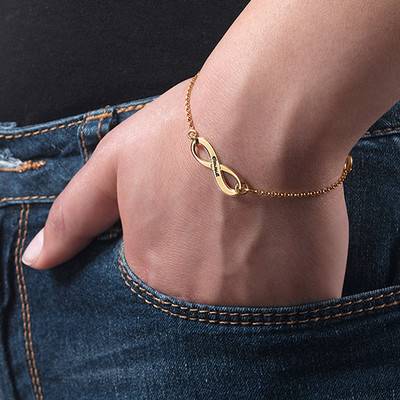 Engraved Infinity Bracelet in 18ct Gold Plating-2 product photo