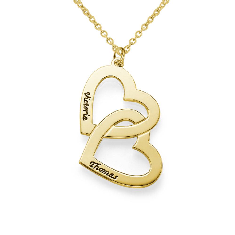 18ct Gold Plated Couples Heart in Heart Necklace product photo