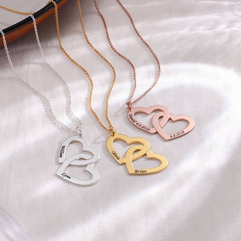 18ct Gold Plated Couples Heart in Heart Necklace-3 product photo