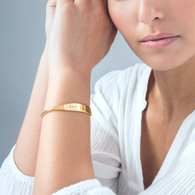 ID Bangle Bracelet in 18ct Gold Plating-2 product photo