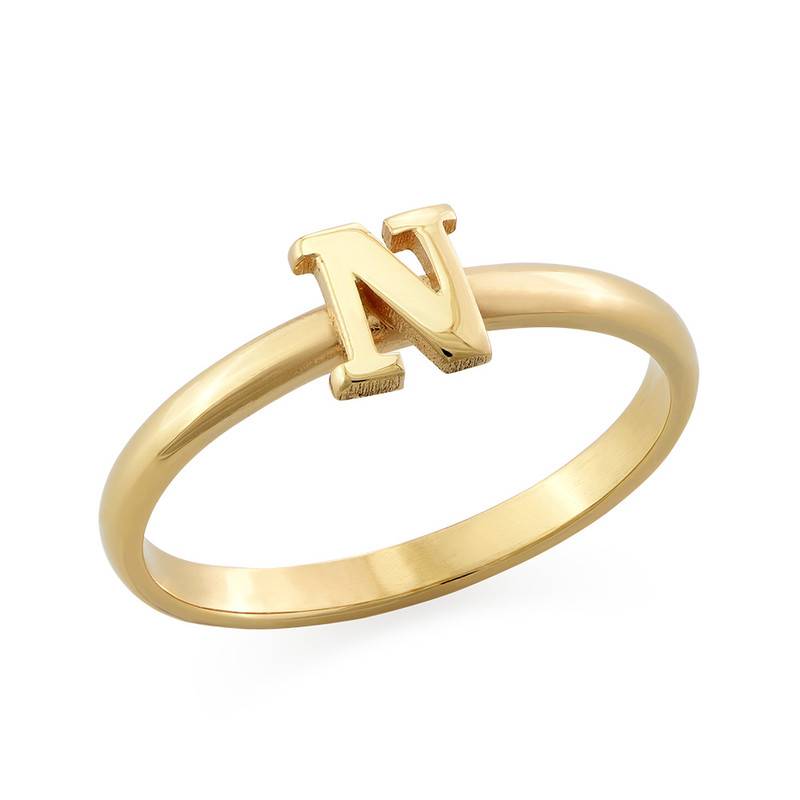Letter Ring in 18k Goud Verguld-1 Productfoto