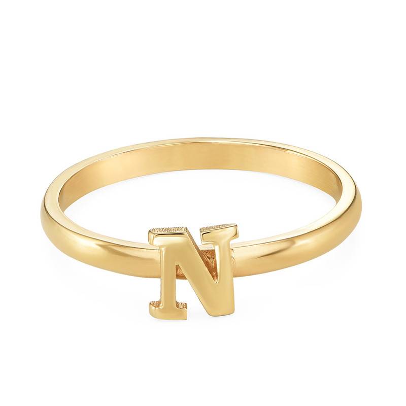 Initial Stacking Ring in 18ct Gold Plating-2 product photo