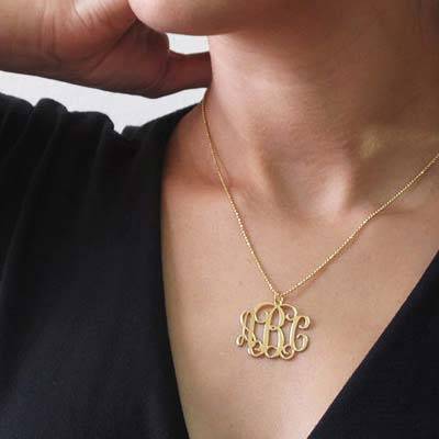 18ct Gold Plated Sterling Silver Monogram Necklace-3 product photo