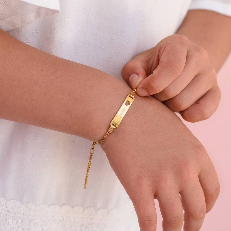 Name Bracelet for Teenagers in 18ct Gold Plating-3 product photo